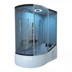 Home Deluxe ALL IN 2in1 Duschkabine, Weiß, Links