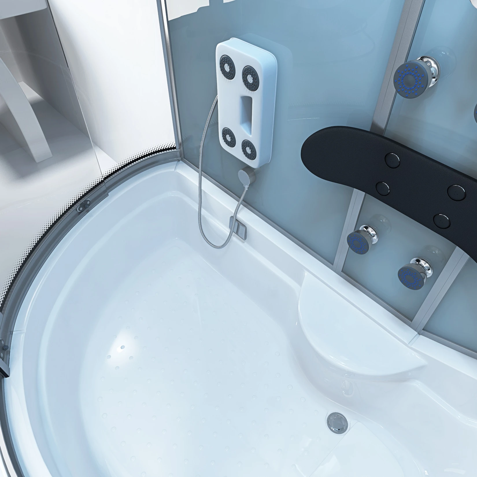 Home Deluxe ALL IN 2in1 Duschkabine, Weiß, Links 5 Home Deluxe ALL IN 2in1 Duschkabine, Weiß, Links – Bild 5