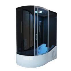 Home Deluxe All In 4in1 Duschkabine, Schwarz, Anschlag Links