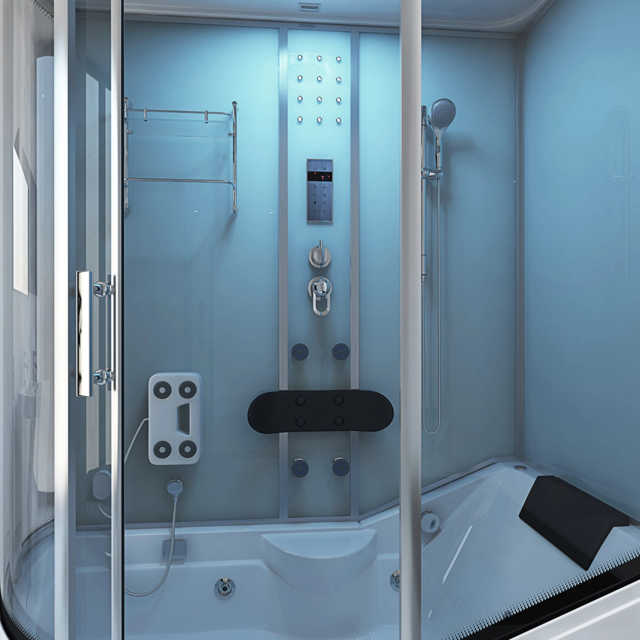 Home Deluxe All In 4in1 Duschkabine, Weiß, Anschlag Links 3 Home Deluxe All In 4in1 Duschkabine, Weiß, Anschlag Links – Bild 3