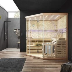 Home Deluxe 8621 SKYLINE XL BIG Sauna Mit Kunststeinwand