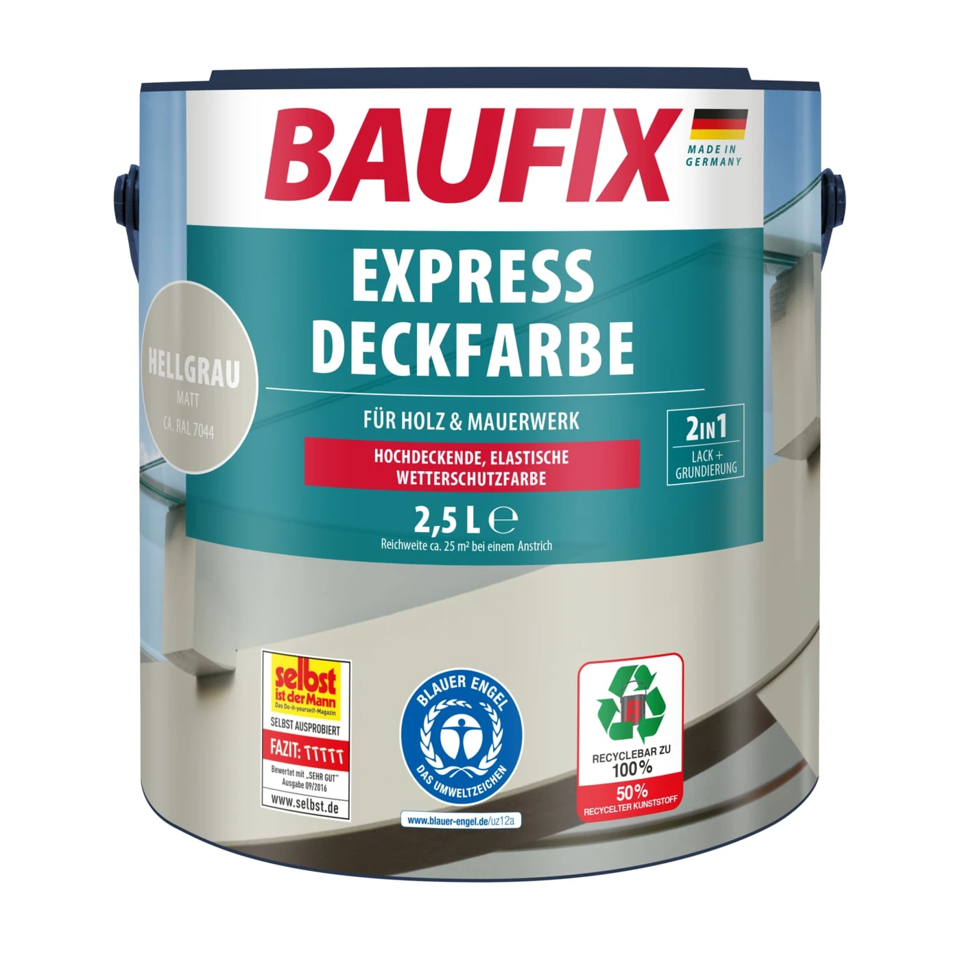 BAUFIX Express Deckfarbe Nussbraun, 2,5 Liter 1 BAUFIX Express Deckfarbe Nussbraun, 2,5 Liter