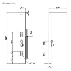 Home Deluxe Duschpaneel Cascata, Schwarz -Black & Decker 1903683001 prod 006