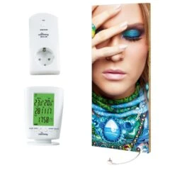 Marmony 800W Infrarot-Heizung Motiv "Beauty" Mit Thermostat MTC-40