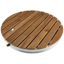Garten-Bodendusche Aus Teak-Holz, Rund
