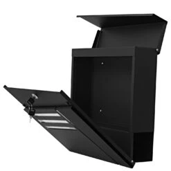 Briefkasten MCW-B28, Wandbriefkasten Postkasten Zeitungsfach, Pulverbeschichtet ~ Schwarz -Black & Decker 1974884000 prod 005