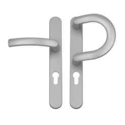 KM Meeth Haustür-Griff Nr. 3 (innen Drücker / Außen Stoßgriff), Weiß