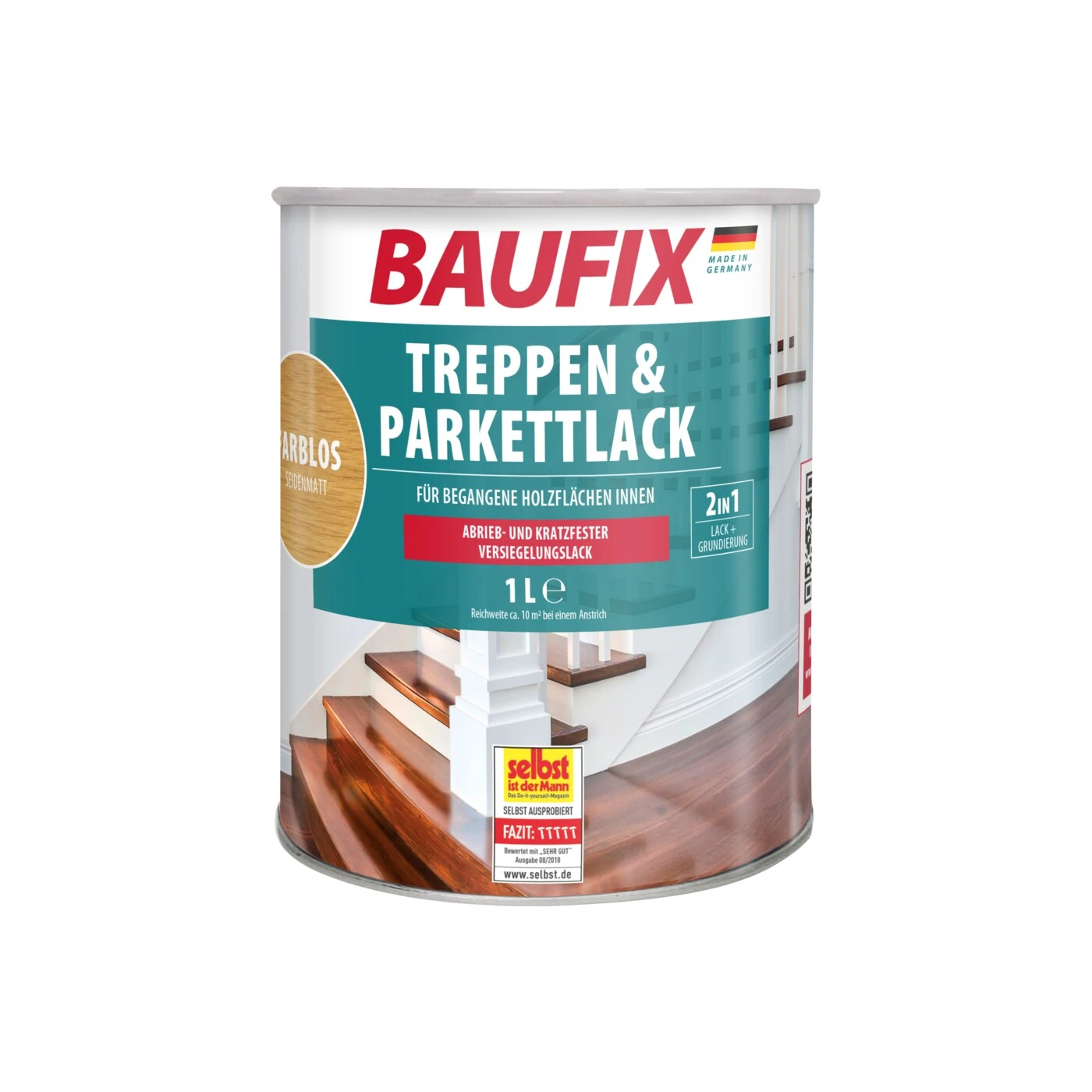 BAUFIX Treppen & Parkettlack Seidenmatt, 1 Liter 1 BAUFIX Treppen & Parkettlack Seidenmatt, 1 Liter