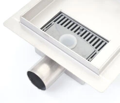 Duschablauf MCW-D95b, Bodenablauf Abflussrinne Bad, Edelstahl Siphon ~ 20x20cm -Black & Decker 2122975002 prod 004