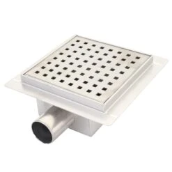 Duschablauf MCW-D95c, Bodenablauf Abflussrinne Bad, Edelstahl Siphon ~ 20x20cm