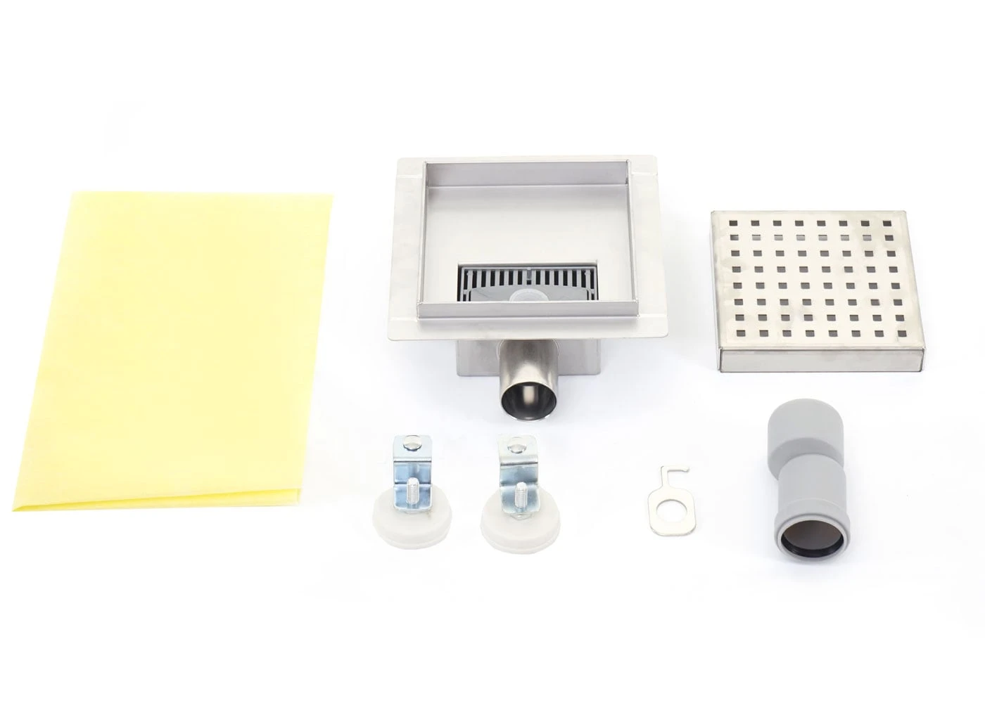 Duschablauf MCW-D95c, Bodenablauf Abflussrinne Bad, Edelstahl Siphon ~ 20x20cm 3 Duschablauf MCW-D95c, Bodenablauf Abflussrinne Bad, Edelstahl Siphon ~ 20x20cm – Bild 3