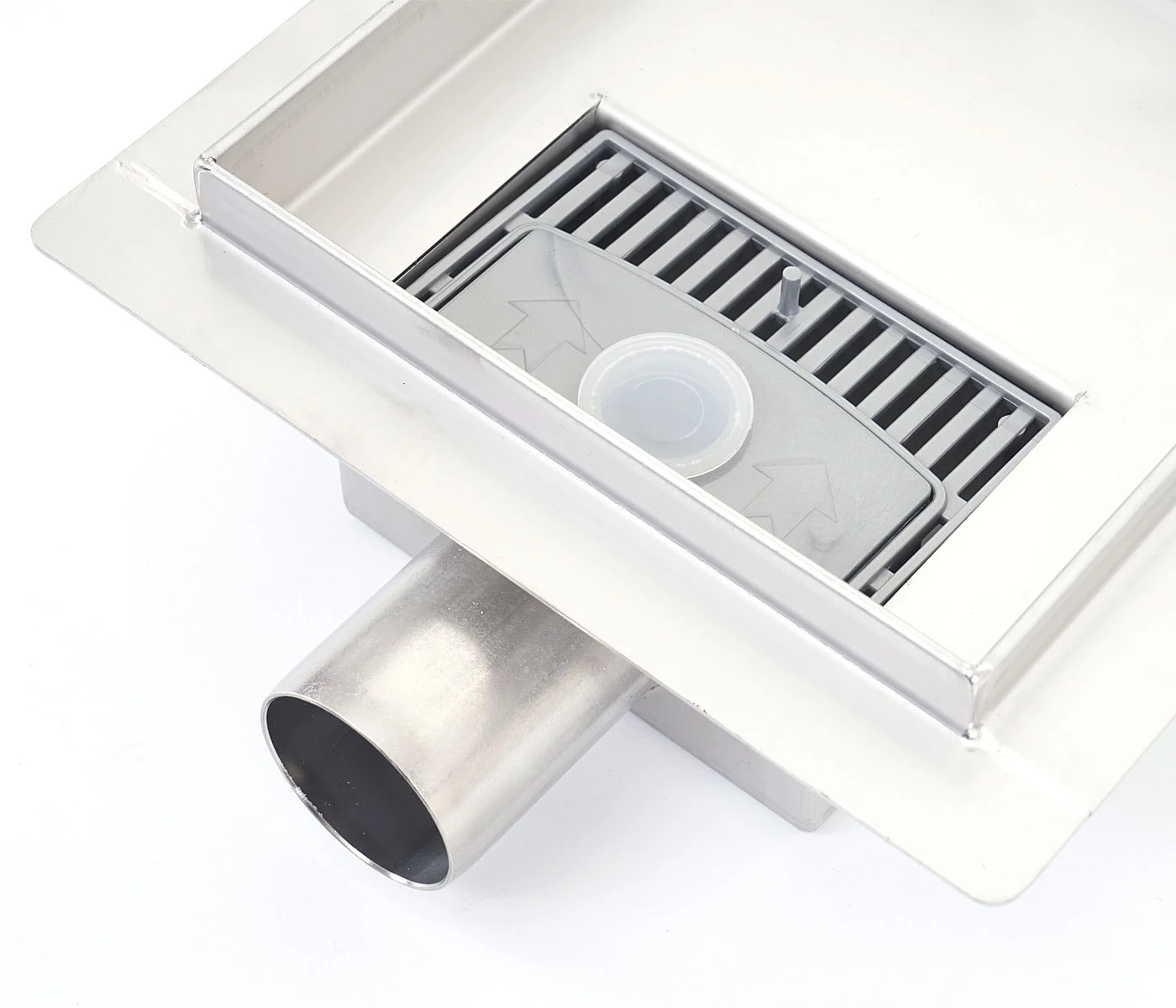 Duschablauf MCW-D95c, Bodenablauf Abflussrinne Bad, Edelstahl Siphon ~ 20x20cm 4 Duschablauf MCW-D95c, Bodenablauf Abflussrinne Bad, Edelstahl Siphon ~ 20x20cm – Bild 4