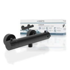 SCHÜTTE Duscharmatur LONDON Mit Thermostat, Schwarz Matt