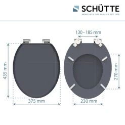 SCHÜTTE WC-Sitz SPIRIT ANTHRAZIT Mit MDF Holzkern Und Absenkautomatik -Black & Decker 2210378000 prod 005
