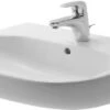 Duravit Waschtisch D-Code 600x460mm Mit ÜL, Mit HLB, 1 HL, Weiss