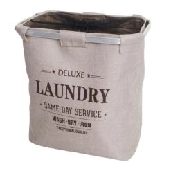 Wäschesammler MCW-C34, Laundry Wäschebox Wäschekorb Wäschebehälter Mit Netz, 1 Fach 56x49x30cm 82l ~ Beige