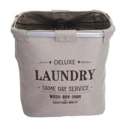 Wäschesammler MCW-C34, Laundry Wäschebox Wäschekorb Wäschebehälter Mit Netz, 1 Fach 56x49x30cm 82l ~ Beige -Black & Decker 2365915000 prod 003
