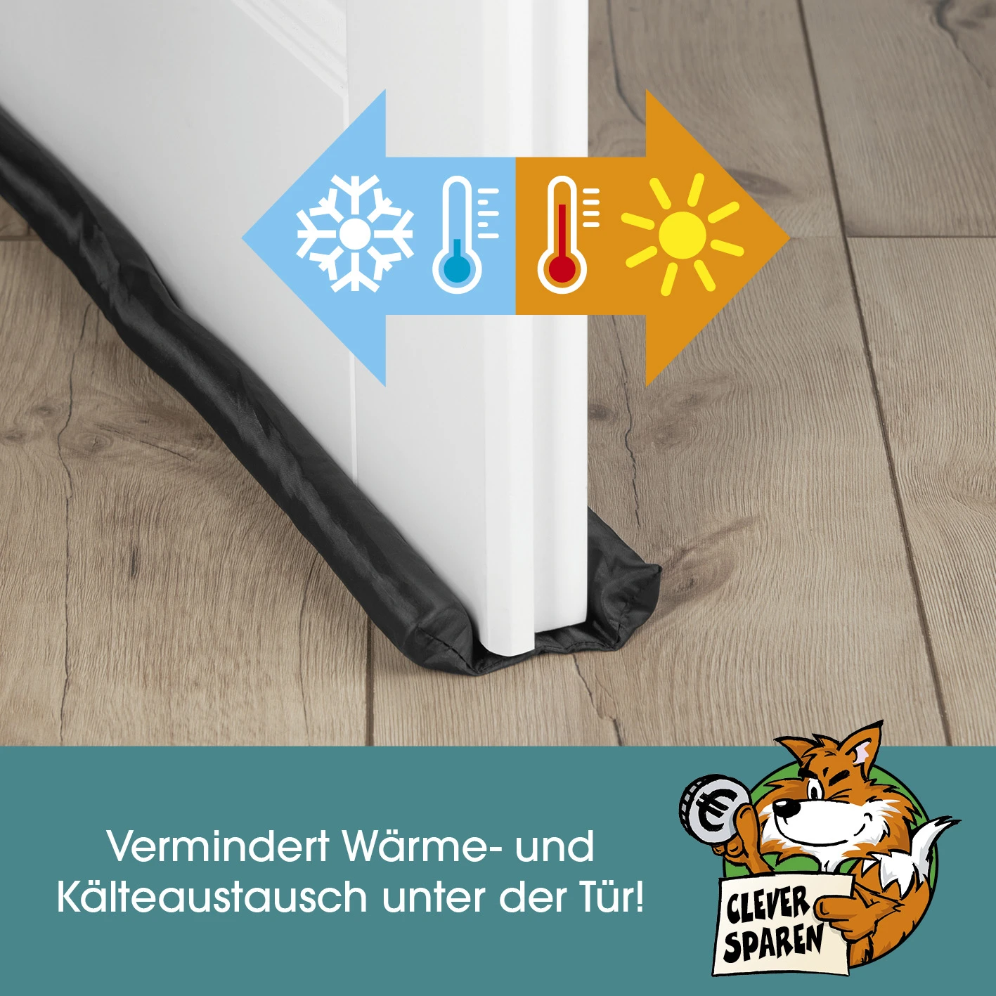 EASYmaxx Zugluftstopper Doppelseitig 12x90cm 2 EASYmaxx Zugluftstopper Doppelseitig 12x90cm – Bild 2