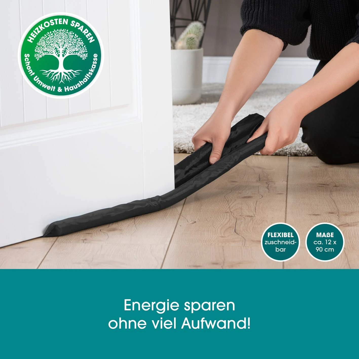 EASYmaxx Zugluftstopper Doppelseitig 12x90cm 3 EASYmaxx Zugluftstopper Doppelseitig 12x90cm – Bild 3