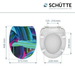 Schütte WC Sitz NEON PAINT, Duroplast Toilettendeckel Mit Absenkautomatik Motiv -Black & Decker 2475536009 prod 005
