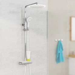 Eisl Duschset GRANDE VITA Regendusche Mit Thermostat Chrom/Weiß