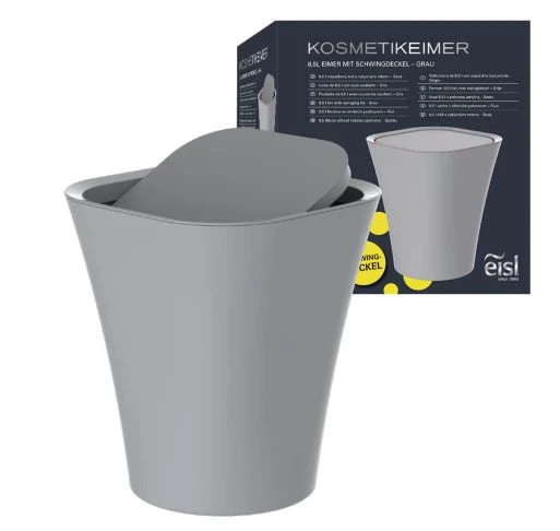 Eisl Kosmetikeimer Bad 8,5 Liter Mit Schwingdeckel Grau 1 Eisl Kosmetikeimer Bad 8,5 Liter Mit Schwingdeckel Grau