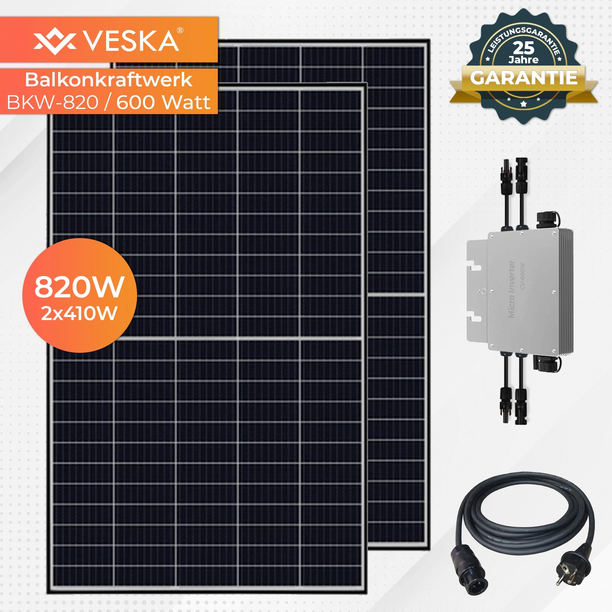 820 W / 600 W Balkonkraftwerk Photovoltaik Solaranlage Steckerfertig WIFI Smart 1 820 W / 600 W Balkonkraftwerk Photovoltaik Solaranlage Steckerfertig WIFI Smart
