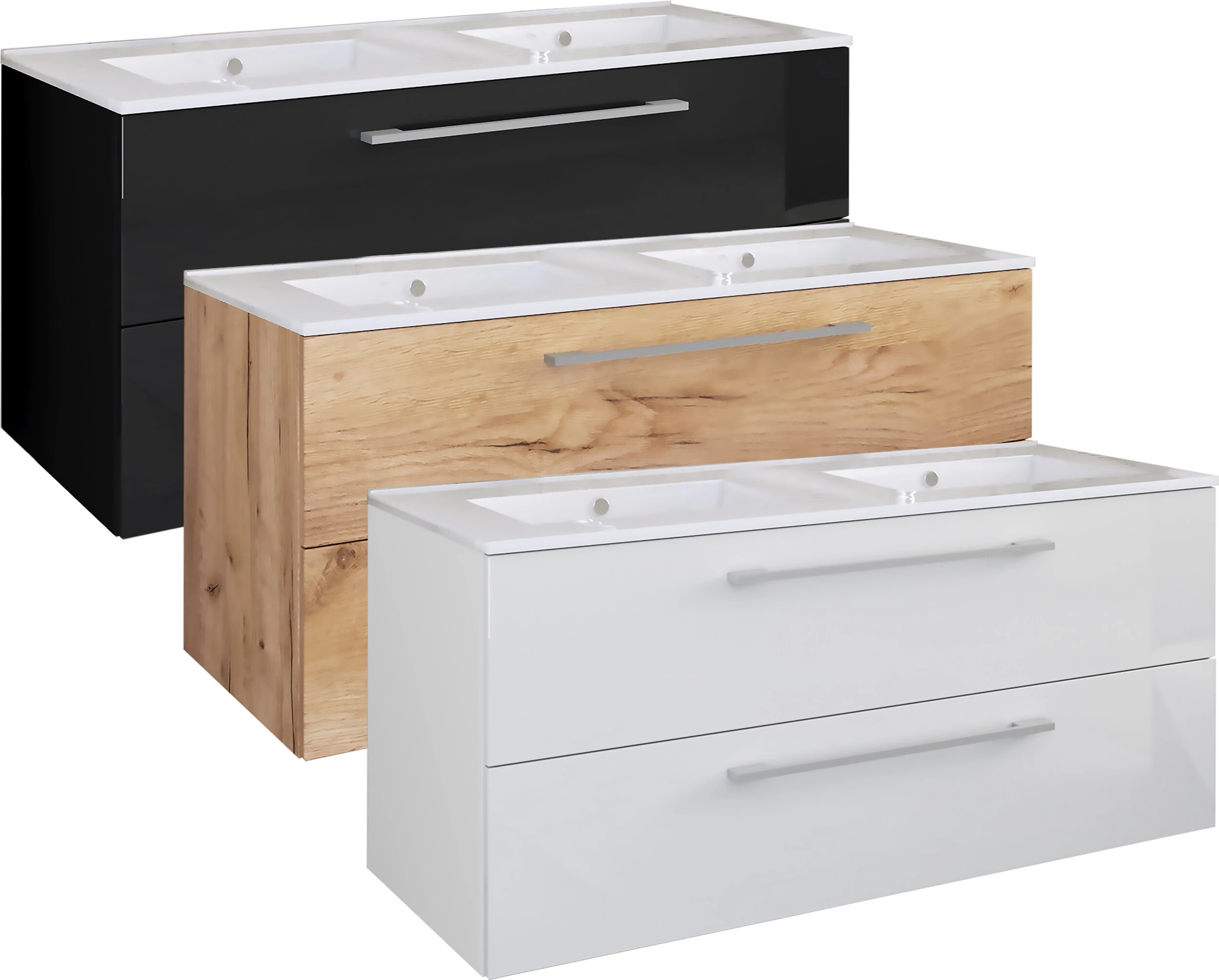 VCM 2-tlg. Doppel Waschplatz 2 Waschtisch Badmöbel Set Waschbecken Budasi 1 VCM 2-tlg. Doppel Waschplatz 2 Waschtisch Badmöbel Set Waschbecken Budasi