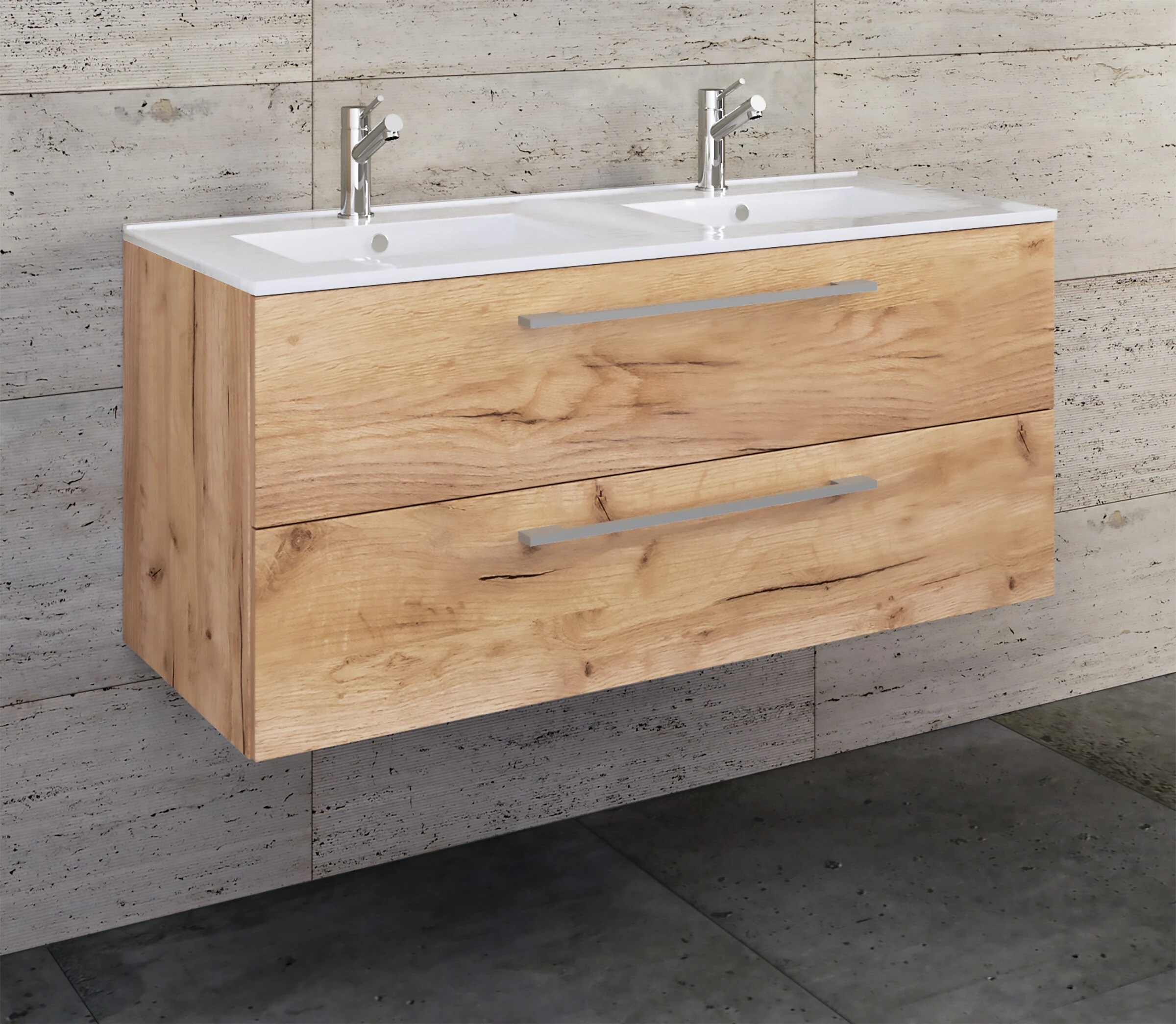 VCM 2-tlg. Doppel Waschplatz 2 Waschtisch Badmöbel Set Waschbecken Budasi 4 VCM 2-tlg. Doppel Waschplatz 2 Waschtisch Badmöbel Set Waschbecken Budasi – Bild 4