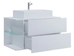 VCM 2-tlg. Waschplatz Waschtisch Badmöbel Set Waschbecken Hausa L Schublade -Black & Decker 8600043100 918924 prod 003