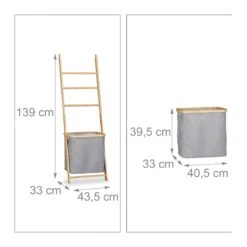 Relaxdays Handtuchhalter Bambus Mit Wäschesack -Black & Decker 8600323900 100221480 prod 004