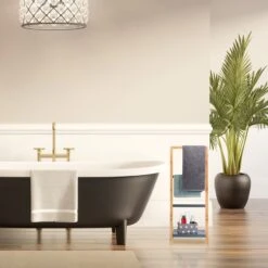 Relaxdays Handtuchhalter Bambus Natur/grau