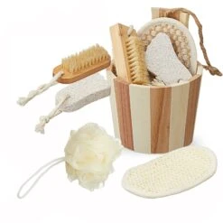 HTI-Living Badeset, Mittel Mit Holzkorb