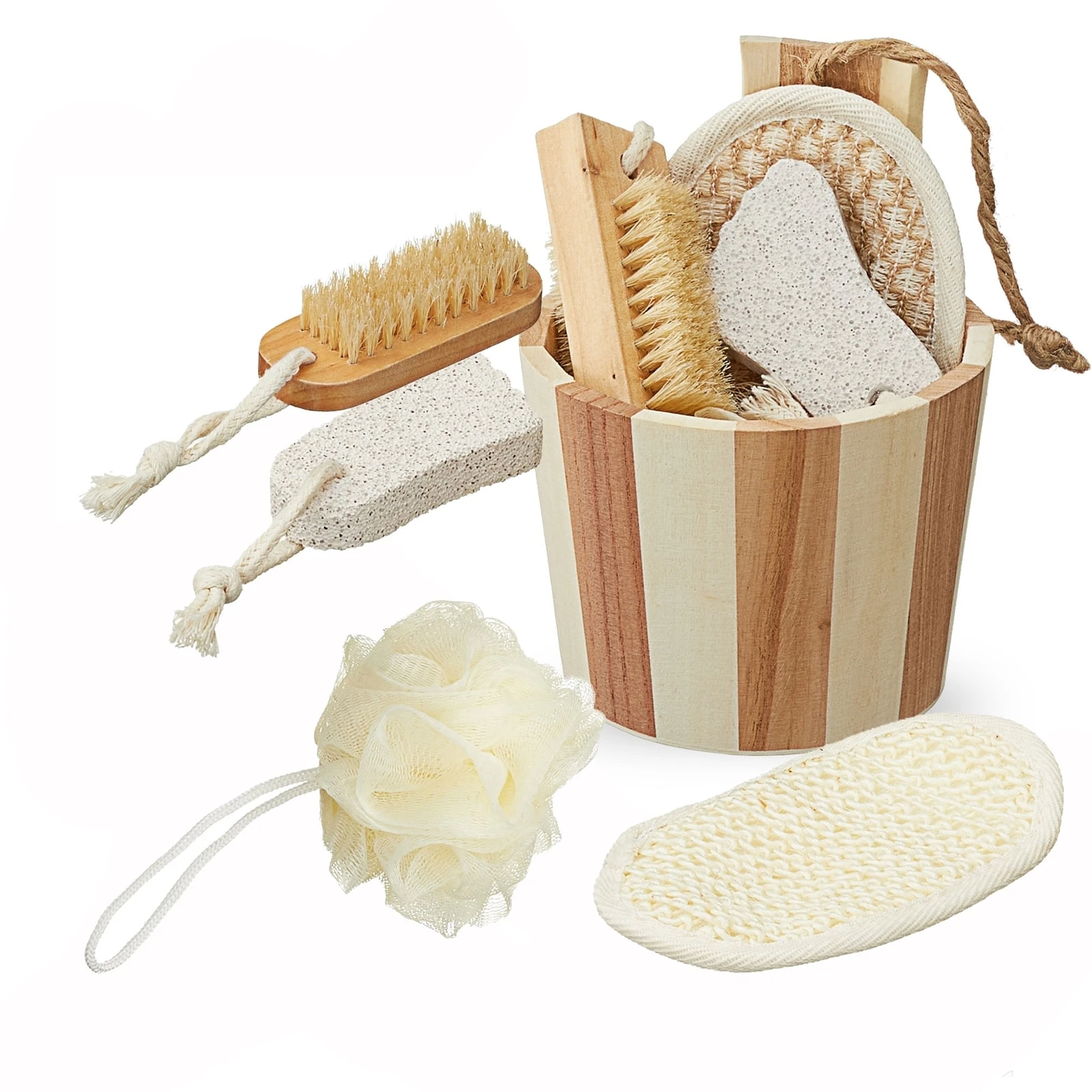 HTI-Living Badeset, Mittel Mit Holzkorb 1 HTI-Living Badeset, Mittel Mit Holzkorb