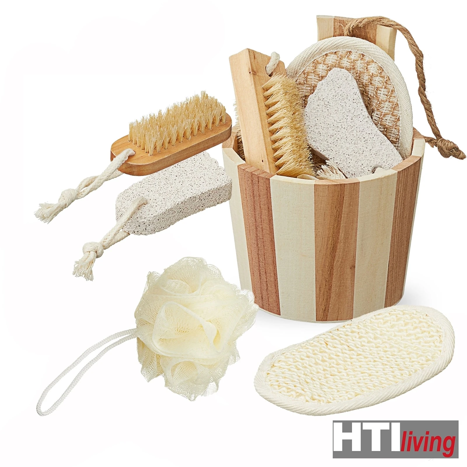 HTI-Living Badeset, Mittel Mit Holzkorb 2 HTI-Living Badeset, Mittel Mit Holzkorb – Bild 2