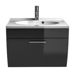 Posseik Waschplatz Salona Anthrazit Waschtisch Inkl. Mineralguss-Waschbecken