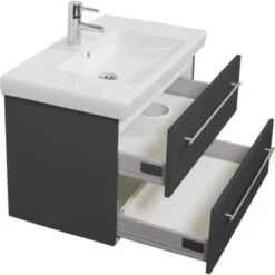 Villeroy & Boch Badmöbel Villeroy Und Boch Subway 2.0 80 Cm In Anthrazit Seidenglanz Waschbecken