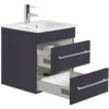 Badmöbel Inkl. Villeroy & Boch Waschbecken Venticello 50cm Anthrazit Seidenglanz