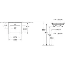 Badmöbel Inkl. Villeroy & Boch Waschbecken Venticello 50cm Anthrazit Seidenglanz -Black & Decker 8600335800 18725 prod 005