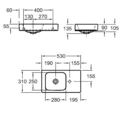 KERAMAG Waschtisch Waschbecken Bad Unterschrank Icon XS B: 53 Cm Links Anthrazit -Black & Decker 8600335800 18760 prod 004