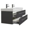KERAMAG Waschtisch Doppel Waschbecken Bad Unterschrank Icon B: 120 Cm Anthrazit