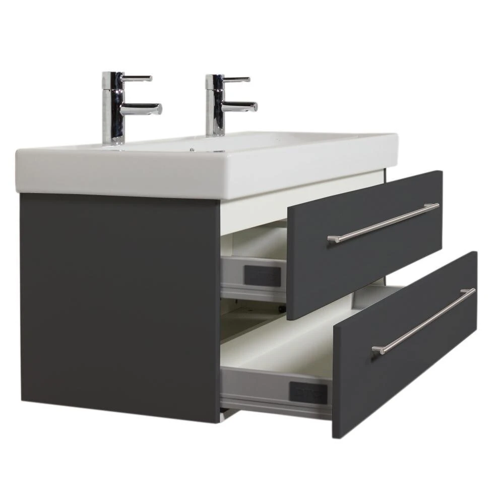 KERAMAG Waschtisch Doppel Waschbecken Bad Unterschrank Icon B: 120 Cm Anthrazit 1 KERAMAG Waschtisch Doppel Waschbecken Bad Unterschrank Icon B: 120 Cm Anthrazit