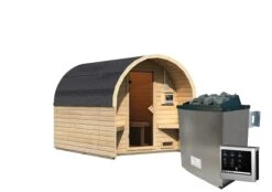 Karibu Fasshaus "lfe" SET Naturbelassen Mit Ofen 9 KW Ext. Strg., Kabel, Dachfolie -Black & Decker 8600335800 54704 prod 003
