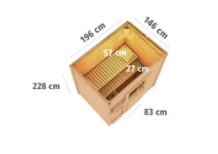 Karibu Saunahaus "Ekiti" SET Naturbelassen Mit Ofen 9 KW Bio Ext. Strg., Kabel, Dachfolie -Black & Decker 8600335800 54709 prod 004