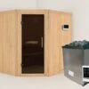 Karibu Sauna "Mitchell" SET Naturbelassen Mit 9kW Ofen