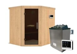 Karibu Sauna "Mitchell" SET Naturbelassen Mit 9kW Ofen -Black & Decker 8600335800 55731 prod 003