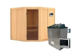 Karibu Sauna "San Rafael" SET Naturbelassen Mit 9kW Ofen -Black & Decker 8600335800 55739 prod 003