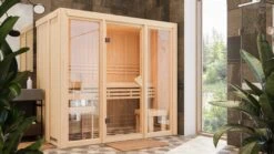 Karibu Sauna "View " 2 SET Naturbelassen 3,6kW Bio Ofen