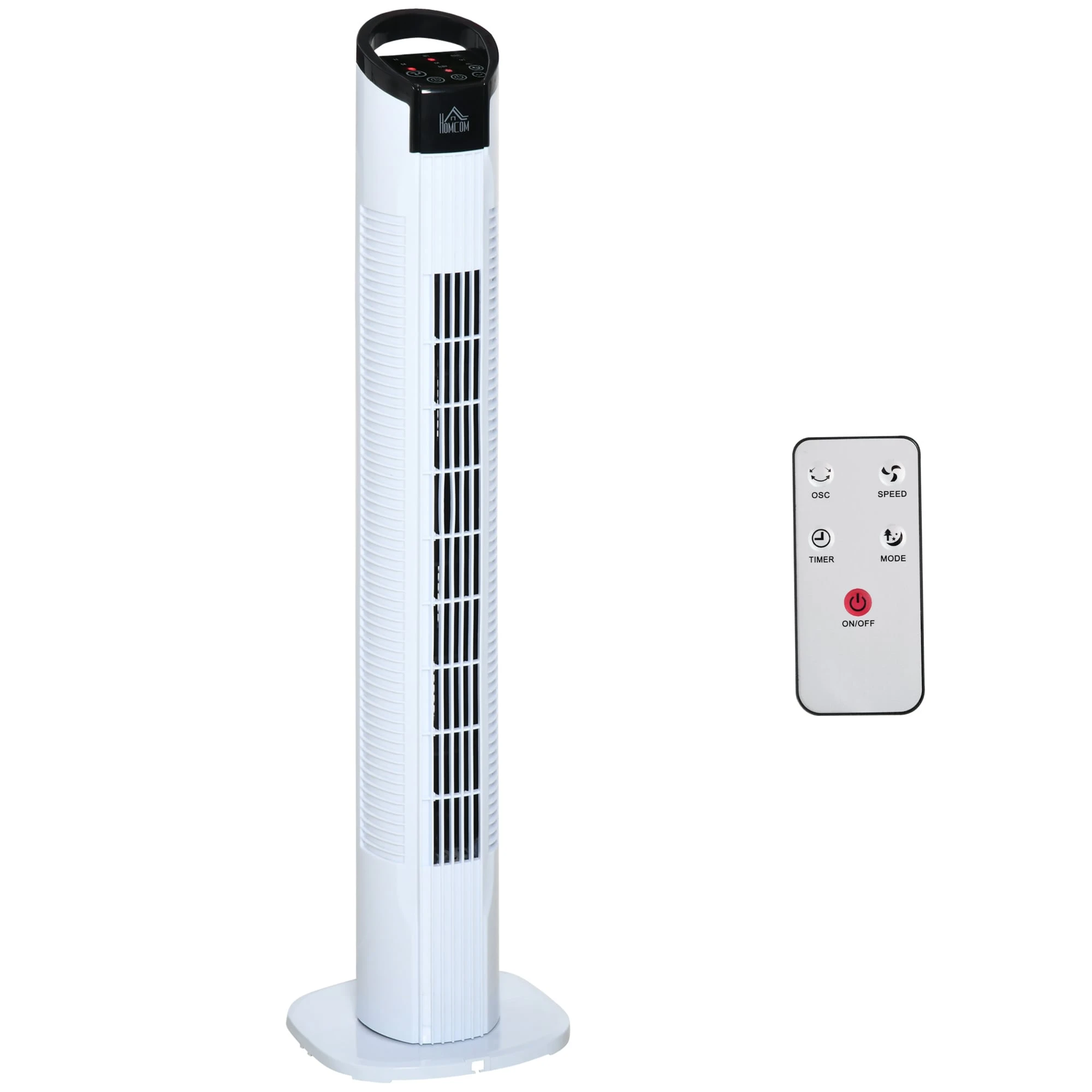 HOMCOM Turmventilator Mit Fernbedienung Weiß 20L X 20B X 78,5H Cm | Ventilator 3 Modi Freistehend Fernbedienung 1 HOMCOM Turmventilator Mit Fernbedienung Weiß 20L X 20B X 78,5H Cm | Ventilator 3 Modi Freistehend Fernbedienung
