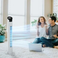 HOMCOM Turmventilator Mit Fernbedienung Weiß 20L X 20B X 78,5H Cm | Ventilator 3 Modi Freistehend Fernbedienung 8 HOMCOM Turmventilator Mit Fernbedienung Weiß 20L X 20B X 78,5H Cm | Ventilator 3 Modi Freistehend Fernbedienung -Black & Decker 8600336600 824 017V90 prod 003